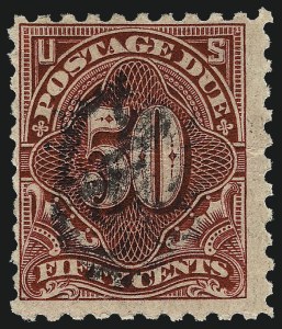 Sale 962, Lot 3004, Postage Due, 50c Carmine Lake (J58) Sale 962, Lot 3004, Postage Due