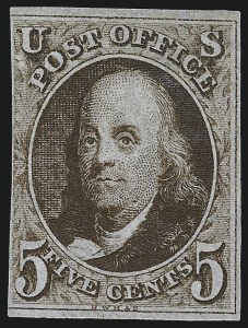 Sale 967, Lot 4070, 1847 Issue (Scott 1-2)