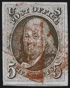 Sale 967, Lot 4071, 1847 Issue (Scott 1-2)