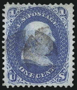 Sale 967, Lot 4194, 1867-68 Grilled Issue (Scott 79-101), including the 10c Z Grill, 1c Blue, E. Grill (86) Sale 967, Lot 4194, 1867-68 Grilled Issue (Scott 79-101), including the 10c Z Grill
