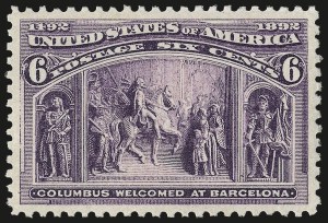 Sale Number 967, Lot Number 4369, 1893 Columbian Issue (Scott 230-245) Sale Number 967, Lot Number 4369, 1893 Columbian Issue (Scott 230-245)