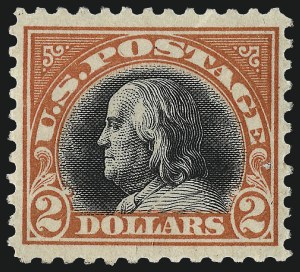 Sale 967, Lot 4892, 1917-19 Issues (Scott 481-524), $2.00 Orange Red & Black (523) Sale 967, Lot 4892, 1917-19 Issues (Scott 481-524)