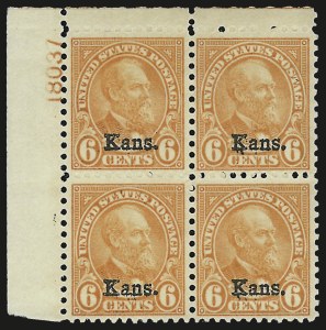 Sale 967, Lot 4995, Kans.-Nebr. Overprints (Scott 659-678)