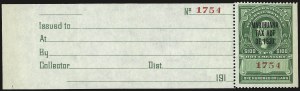 Sale 967, Lot 5324, Revenues (Narcotics, Customs Fee, Revenue Stamped Paper)