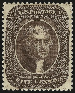 Sale 968, Lot 42, 1857-60 Issue (Scott 18-39)