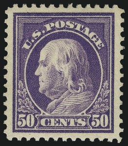 Sale Number 968B, Lot Number 537, 1912-14 Washington-Franklin Issue (Scott 405-423) Sale Number 968B, Lot Number 537, 1912-14 Washington-Franklin Issue (Scott 405-423)