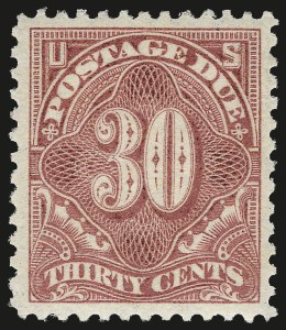 Sale 968B, Lot 810, Postage Due (Scott J29-J50), 30c Pale Rose (J36b) Sale 968B, Lot 810, Postage Due (Scott J29-J50)
