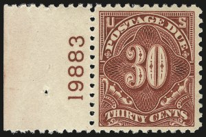 Sale 968B, Lot 843, Postage Due (Scott J52-J76)