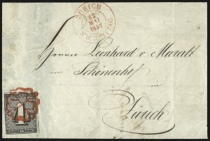 Sale 973, Lot 345, The Jonathan Rose Collection of First Issues of the World (Switzerland)
