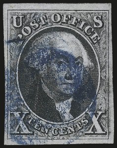 Sale 975, Lot 1092, 1847 Issue (Scott 1-2), 10c Black (2) Sale 975, Lot 1092, 1847 Issue (Scott 1-2)