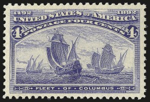 Sale Number 975, Lot Number 1493, 1893 Columbian Issue (1c thru 8c, Scott 230-236) Sale Number 975, Lot Number 1493, 1893 Columbian Issue (1c thru 8c, Scott 230-236)