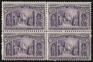 Sale 975, Lot 1508, 1893 Columbian Issue (1c thru 8c, Scott 230-236), 6c Columbian (235) Sale 975, Lot 1508, 1893 Columbian Issue (1c thru 8c, Scott 230-236)