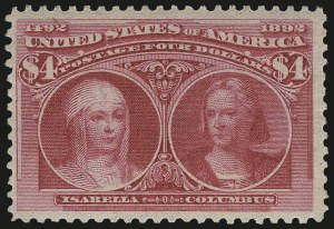 Sale 975, Lot 1546, 1893 Columbian Issue ($2.00 thru $5.00, Scott 242-245)