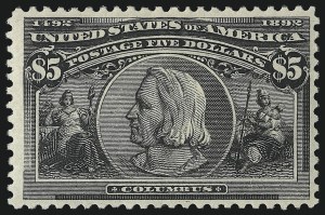 Sale 975, Lot 1550, 1893 Columbian Issue ($2.00 thru $5.00, Scott 242-245), $5.00 Columbian (245) Sale 975, Lot 1550, 1893 Columbian Issue ($2.00 thru $5.00, Scott 242-245)