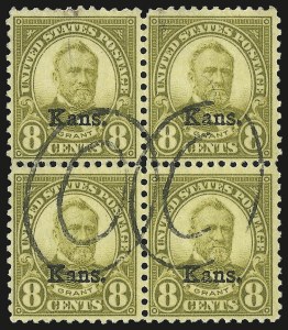 Sale 975, Lot 2033, Kans.-Nebr. Overprints (Scott 659-678)