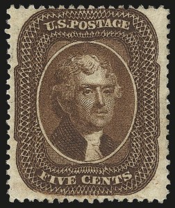 Sale 976, Lot 1230, 5c 1857-60 Issue (Scott 27-30A)