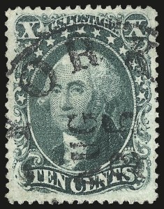 Sale Number 976, Lot Number 1243, 10c-90c 1857-60 Issue (Scott 31-39)