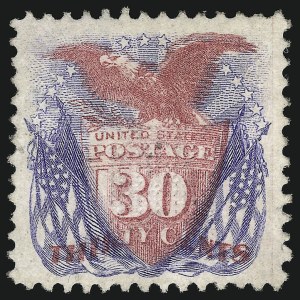 Sale 976, Lot 1469, 1869 Pictorial Issue (Scott 112-122), 30c Ultramarine & Carmine (121) Sale 976, Lot 1469, 1869 Pictorial Issue (Scott 112-122)
