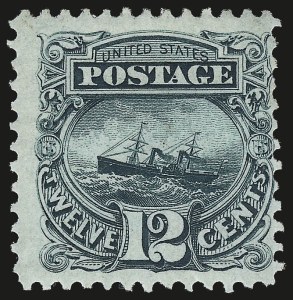 Sale 976, Lot 1497, 1875 Re-Issue of 1869 Pictorial Issue (Scott 123-133a), 12c Green, Re-Issue (128) Sale 976, Lot 1497, 1875 Re-Issue of 1869 Pictorial Issue (Scott 123-133a)