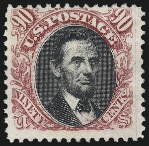Sale 976, Lot 1517, 1875 Re-Issue of 1869 Pictorial Issue (Scott 123-133a), 90c Carmine & Black, Re-Issue (132) Sale 976, Lot 1517, 1875 Re-Issue of 1869 Pictorial Issue (Scott 123-133a)