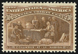 Sale 976, Lot 1690, 1893 Columbian Issue (10c thru $1.00, Scott 237-241), 30c Columbian (239) Sale 976, Lot 1690, 1893 Columbian Issue (10c thru $1.00, Scott 237-241)
