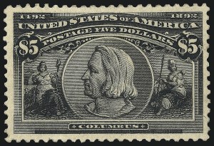 Sale 976, Lot 1723, 1893 Columbian Issue ($2.00 thru $5.00, Scott 242-245)