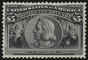 Sale 976, Lot 1725, 1893 Columbian Issue ($2.00 thru $5.00, Scott 242-245), $5.00 Columbian (245) Sale 976, Lot 1725, 1893 Columbian Issue ($2.00 thru $5.00, Scott 242-245)