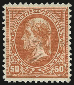 Sale 976, Lot 1741, 1894 Unwatermarked Bureau Issue (Scott 246-263), 50c Orange (260) Sale 976, Lot 1741, 1894 Unwatermarked Bureau Issue (Scott 246-263)