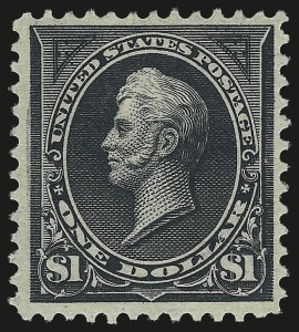 Sale 976, Lot 1785, 1895 Watermarked Bureau Issue (Scott 264-278), $1.00 Black, Ty. I (276) Sale 976, Lot 1785, 1895 Watermarked Bureau Issue (Scott 264-278)