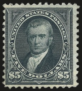 Sale 976, Lot 1800, 1895 Watermarked Bureau Issue (Scott 264-278), $5.00 Dark Green (278) Sale 976, Lot 1800, 1895 Watermarked Bureau Issue (Scott 264-278)