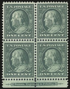 Sale 976, Lot 1937, 1909 Bluish Paper Issue (Scott 357-366)