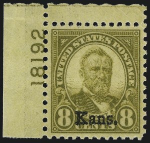 Sale 976, Lot 2194, Kans.-Nebr. Overprints (Scott 659-678)