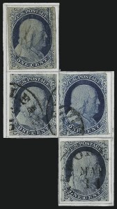 Sale 982, Lot 5039, 1c-3c 1851-56 Issue (Scott 5-11)