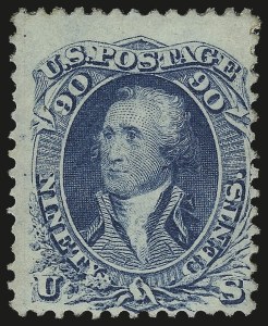 Sale 982, Lot 5211, 1861-66 Issue (Scott 68-78b), 90c Blue (72) Sale 982, Lot 5211, 1861-66 Issue (Scott 68-78b)