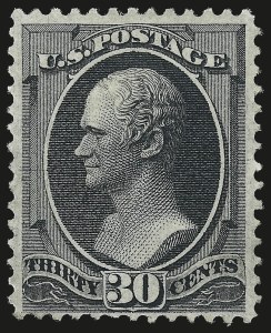 Sale 982, Lot 5430, 1870-71 National Bank Note Co. Grilled Issue (Scott 134-144), 30c Black, Grill (143) Sale 982, Lot 5430, 1870-71 National Bank Note Co. Grilled Issue (Scott 134-144)