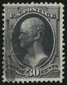 Sale 982, Lot 5431, 1870-71 National Bank Note Co. Grilled Issue (Scott 134-144), 30c Black, Grill (143) Sale 982, Lot 5431, 1870-71 National Bank Note Co. Grilled Issue (Scott 134-144)
