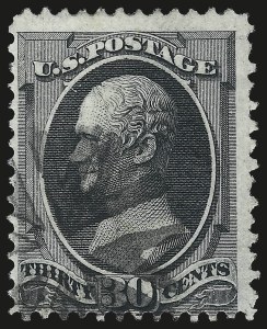 Sale 982, Lot 5434, 1870-71 National Bank Note Co. Grilled Issue (Scott 134-144), 30c Black, Grill (143) Sale 982, Lot 5434, 1870-71 National Bank Note Co. Grilled Issue (Scott 134-144)