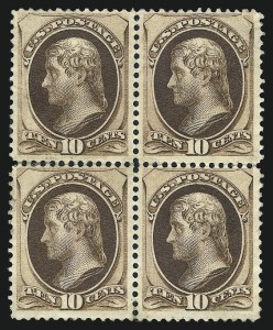 Sale 982, Lot 5463, 1873 Continental Bank Note Co. Issue (Scott 156-166), 10c Brown (161) Sale 982, Lot 5463, 1873 Continental Bank Note Co. Issue (Scott 156-166)