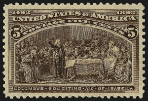 Sale Number 982, Lot Number 5551, 1893 Columbian Issue (1c thru 8c, Scott 230-236) Sale Number 982, Lot Number 5551, 1893 Columbian Issue (1c thru 8c, Scott 230-236)