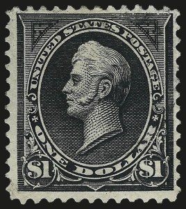 Sale 982, Lot 5622, 1895 Watermarked Bureau Issue (Scott 264-278), $1.00 Black, Ty. II (276A) Sale 982, Lot 5622, 1895 Watermarked Bureau Issue (Scott 264-278)