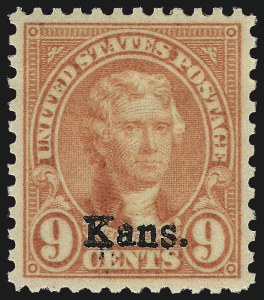 Sale 982, Lot 6008, Kans.-Nebr. Overprints (Scott 659-678)