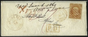 Sale 1000, Lot 1053, The Peter G. Dupuy Collection of High-Value 1857-60 Issues - Covers