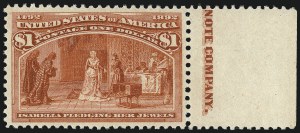 Sale Number 1000, Lot Number 1139, 1893 Columbian Issue (Dollar Values)