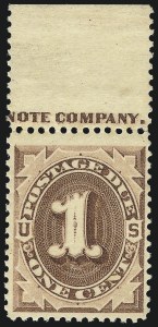Sale 1003, Lot 5263, United States Postage Due Issues (Singles, Scott J1-J7), 1c Brown, 3c Pale Brown (J1, J3) Sale 1003, Lot 5263, United States Postage Due Issues (Singles, Scott J1-J7)