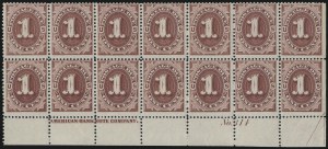 Sale 1003, Lot 5341, United States Postage Due Issues (Blocks and Plate Blocks, Scott J20-J49a)