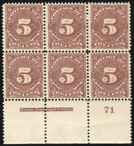 Sale 1003, Lot 5356, United States Postage Due Issues (Blocks and Plate Blocks, Scott J20-J49a)