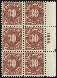 Sale 1003, Lot 5391, United States Postage Due Issues (Blocks and Plate Blocks, Scott J52-J66), 1c-30c 1917 Postage Due (J61-J66) Sale 1003, Lot 5391, United States Postage Due Issues (Blocks and Plate Blocks, Scott J52-J66)
