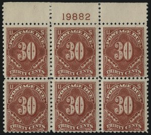 Sale 1003, Lot 5403, United States Postage Due Issues (Blocks and Plate Blocks, Scott J52-J66)