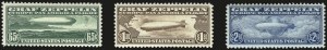 Sale 984, Lot 1056, Air Post Graf Zeppelin Issue (Scott C13-C15)