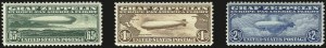 Sale 984, Lot 1059, Air Post Graf Zeppelin Issue (Scott C13-C15)